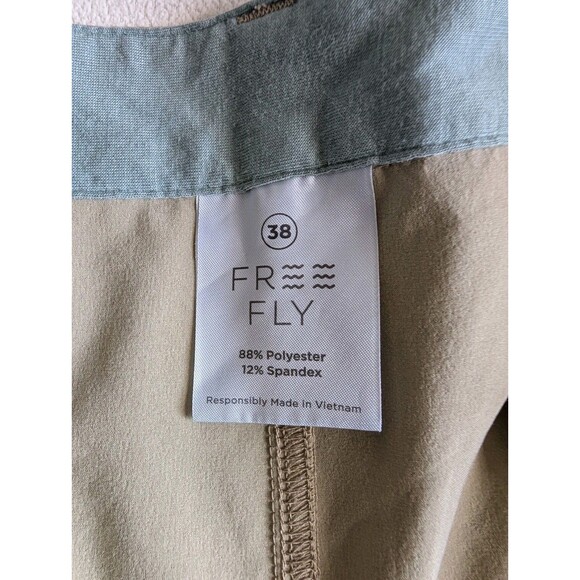 Free Fly Tradewind Shorts Mens Size 38 Tan Stretch Performance Golf Chino 9" - Picture 3 of 7